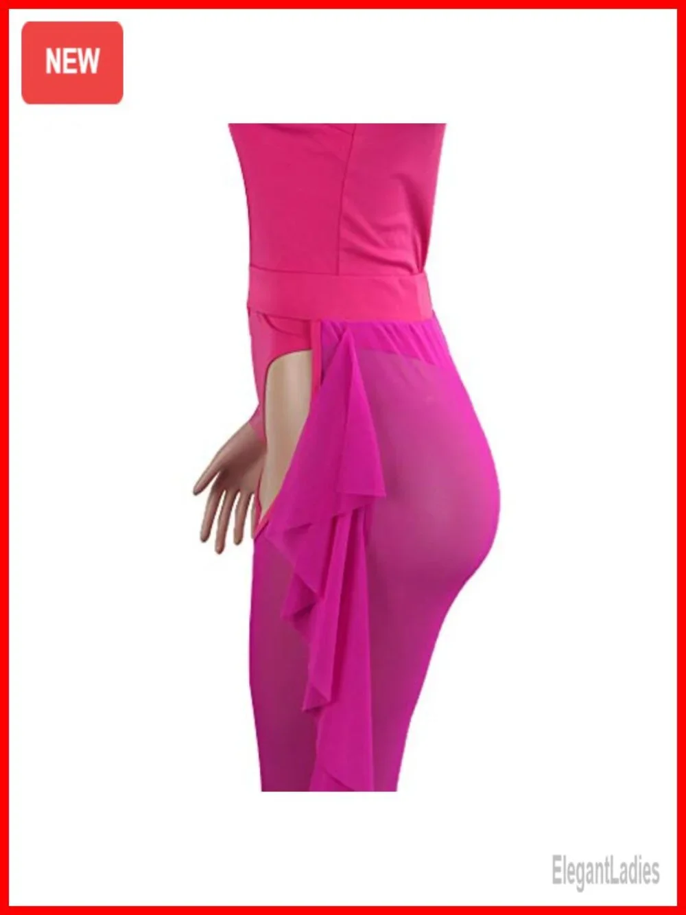 Beading Pearl See Through Sheer Mesh 2 Piece Jumpsuit Crop Top Long Pants